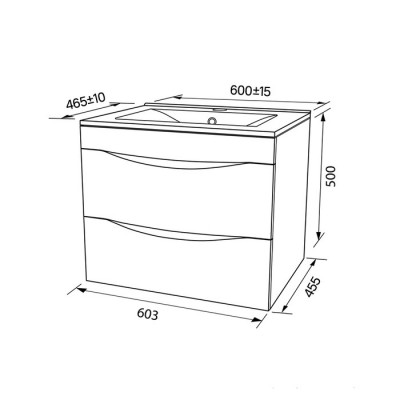 Тумба с умывальником подвесная Cloud 603x500х465 Iddis CLO60W0i95K