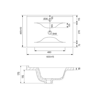 Тумба с умывальником подвесная Cloud 603x500х465 Iddis CLO60W0i95K