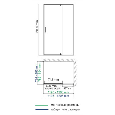 Душевой уголок 120x80x200см WasserKraft Elbe 74P06
