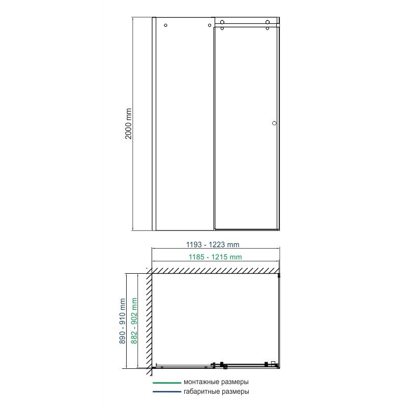 Душевой уголок 120x90x200см WasserKraft Vils 56R07