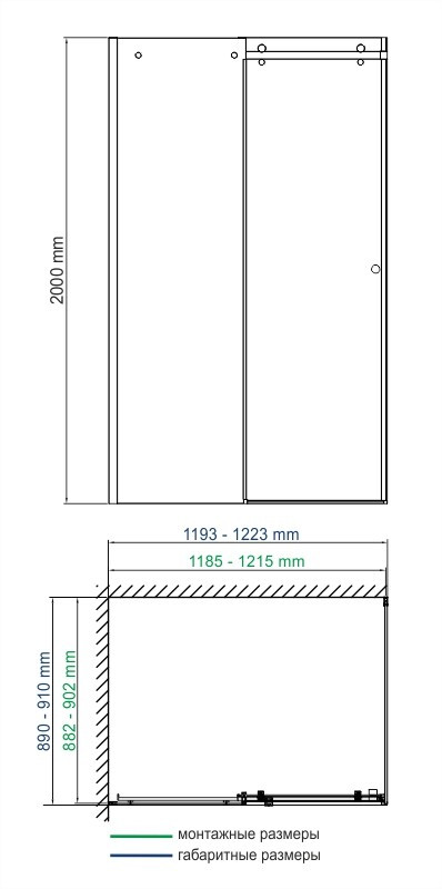 Душевой уголок 120x90x200см WasserKraft Vils 56R07