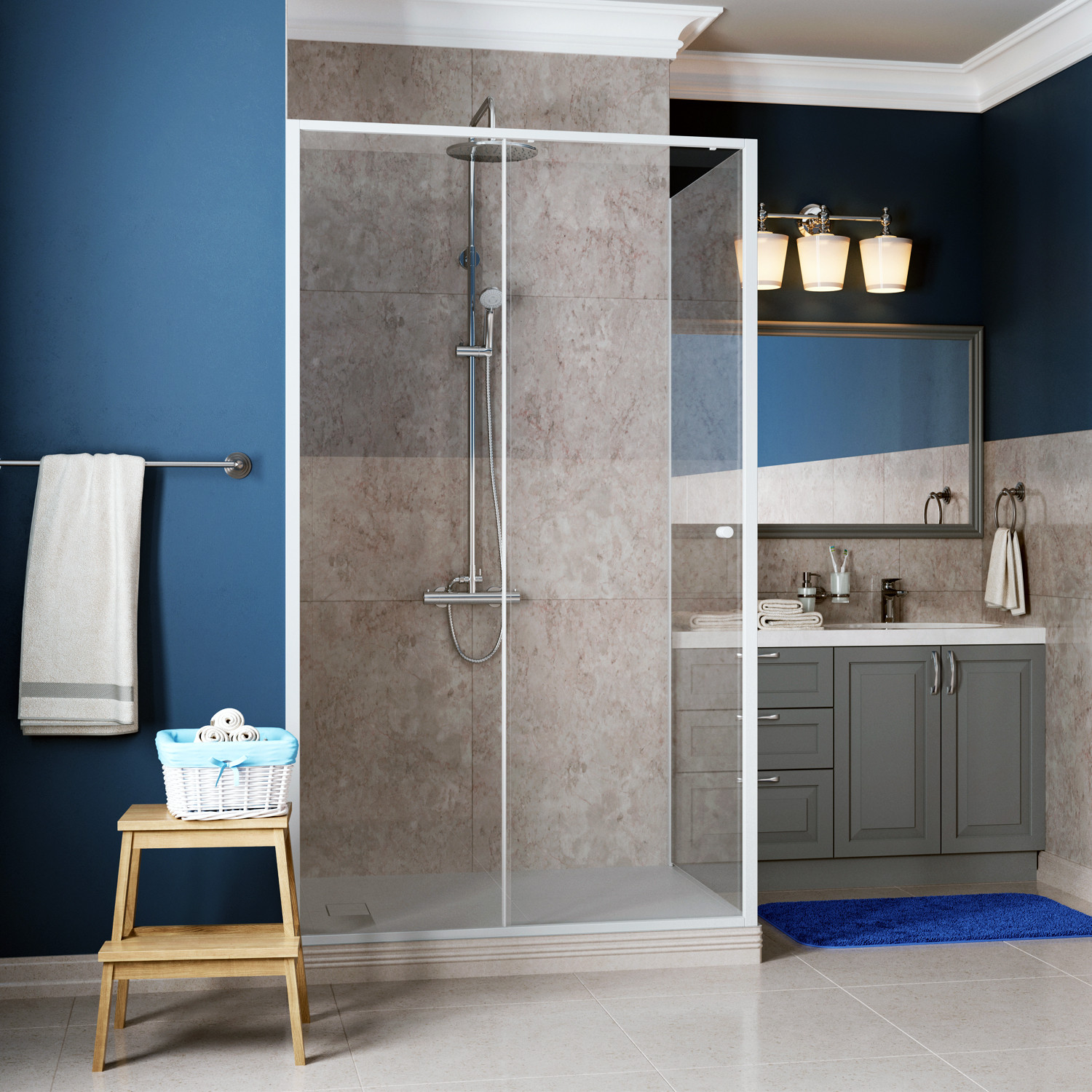 Душевой уголок 120x90x200см WasserKraft Rhin 44S07