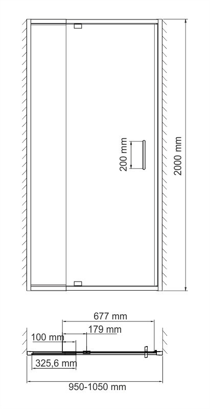 Душевая дверь 100x200см WasserKraft Berkel 48P12