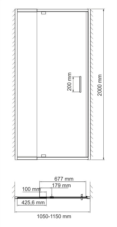 Душевая дверь 110x200см WasserKraft Berkel 48P13