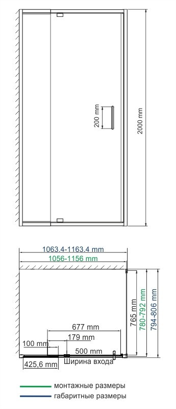 Душевой уголок 110x80x200см WasserKraft Berkel 48P14