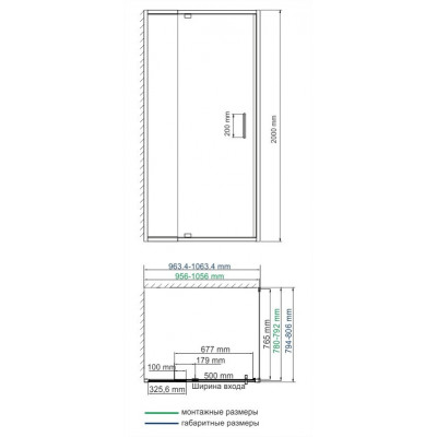 Душевой уголок 100x80x200см WasserKraft Berkel 48P17