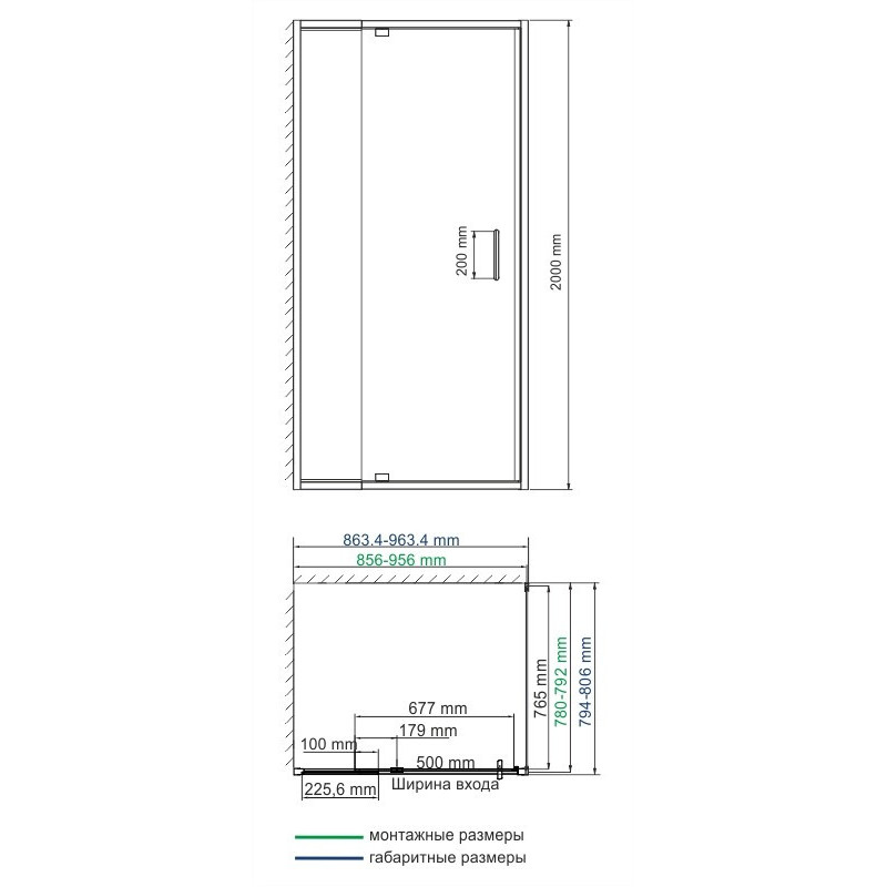 Душевой уголок 90x80x200см WasserKraft Berkel 48P20
