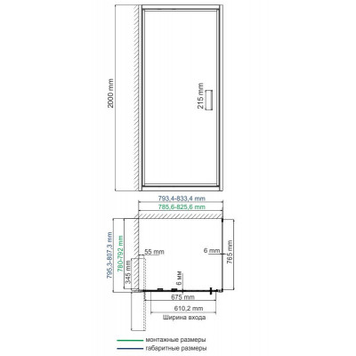 Душевой уголок 80x80x200см WasserKraft Salm 27I02
