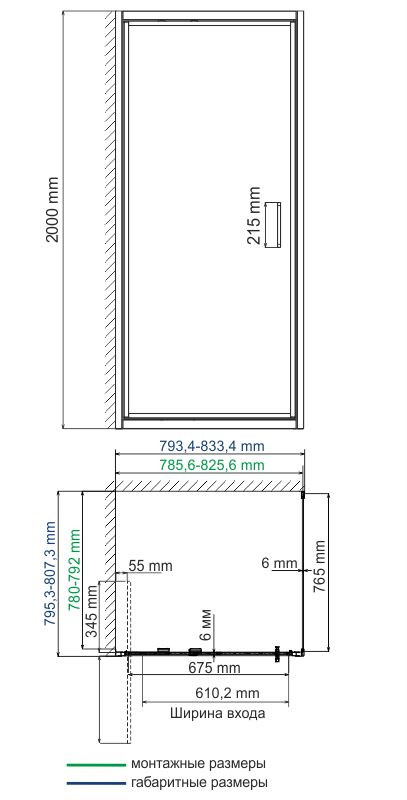 Душевой уголок 80x80x200см WasserKraft Salm 27I02