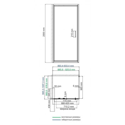 Душевой уголок 90x100x200см WasserKraft Salm 27I18