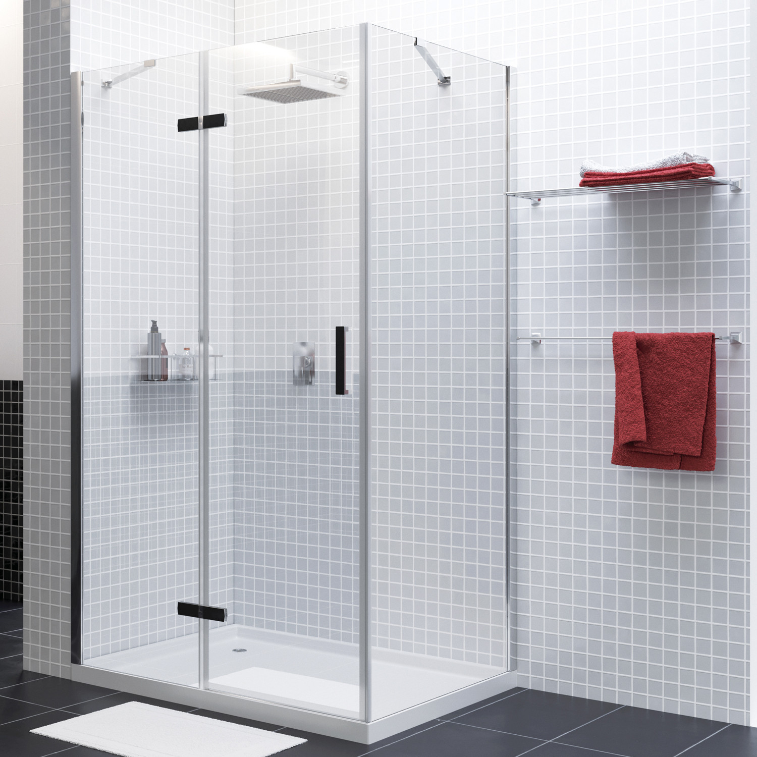 Душевой уголок левый 120x90x200см WasserKraft Aller 10H07LBLACK