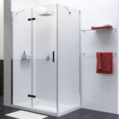 Душевой уголок левый 120x100x200см WasserKraft Aller 10H10LBLACK MATT