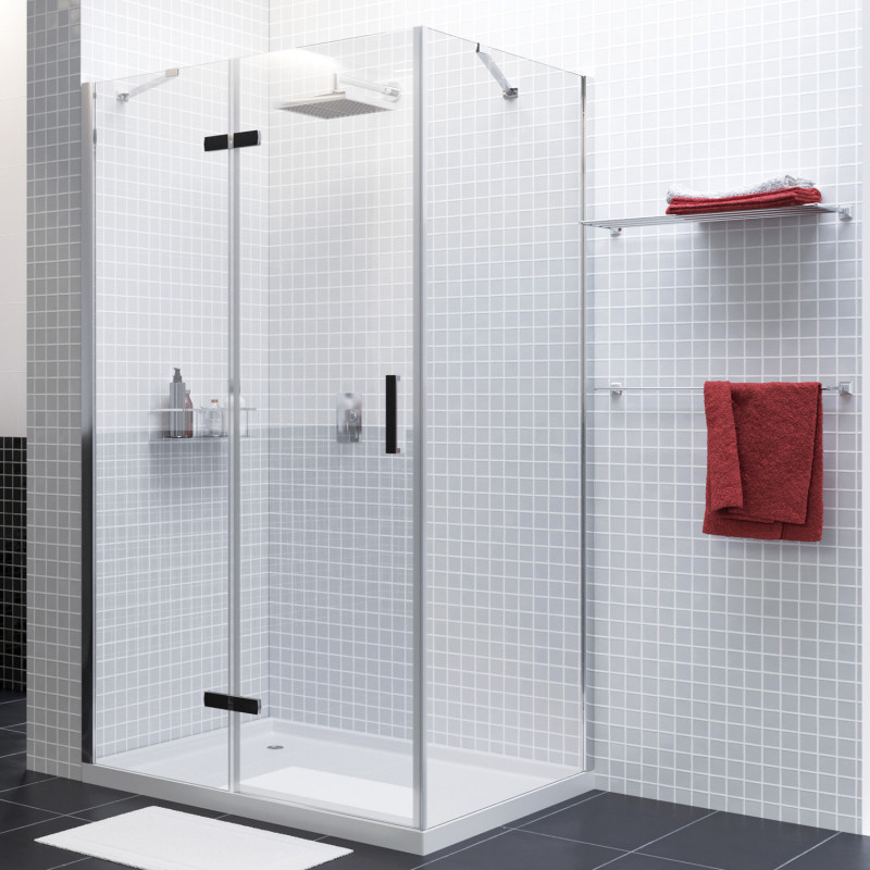 Душевой уголок левый 120x100x200см WasserKraft Aller 10H10LBLACK MATT