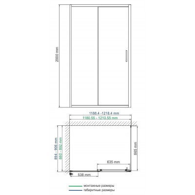 Душевой уголок 120x90x200см WasserKraft Main 41S07