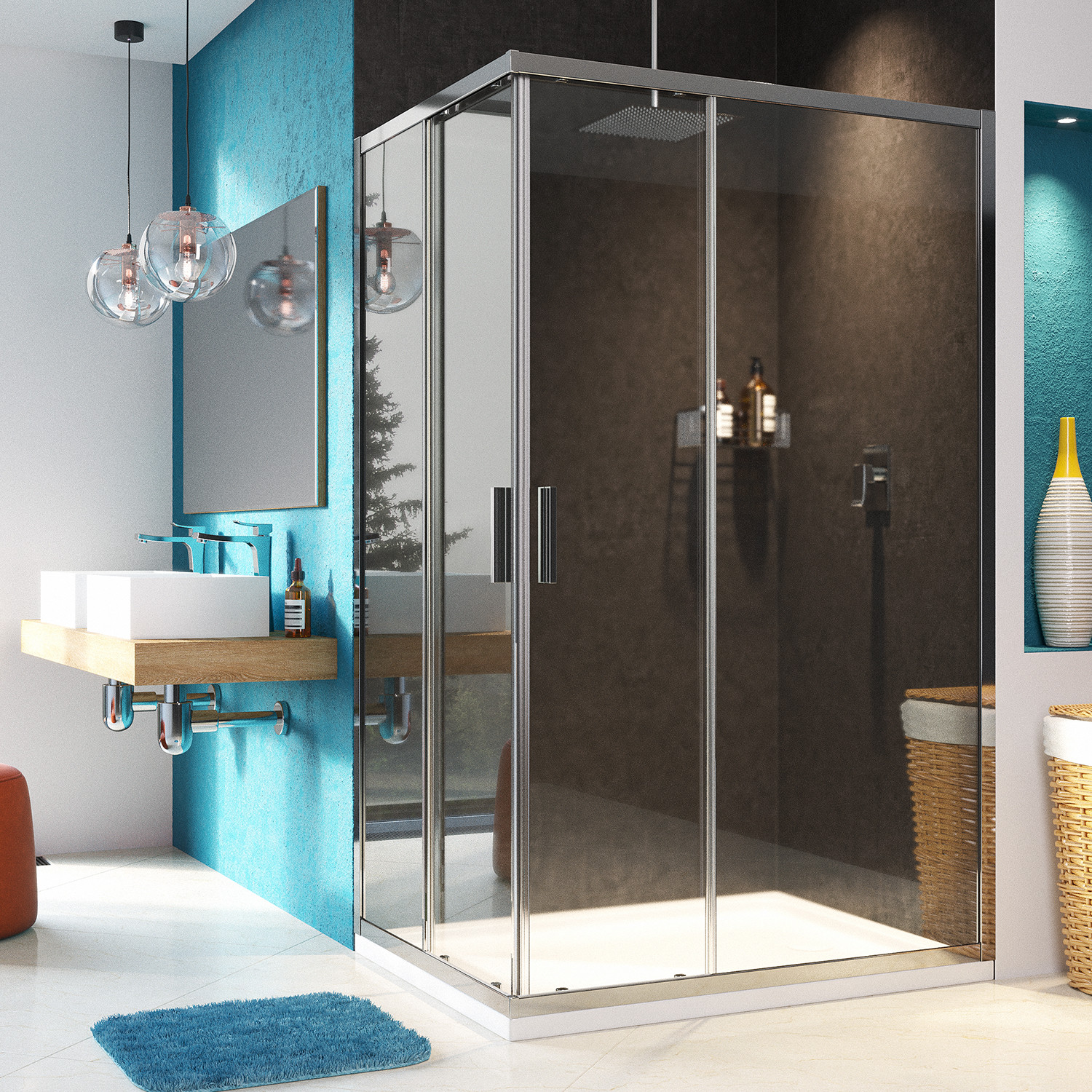 Душевой уголок 120x90x190см WasserKraft Lippe 45S07