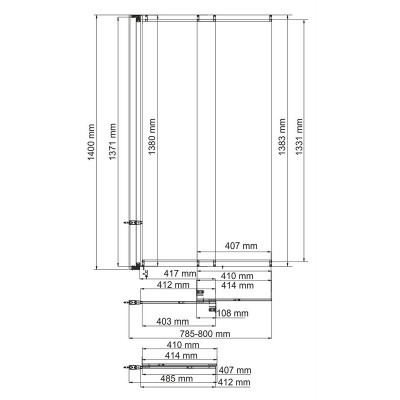 Душевая шторка 80х140см Wasserkraft Dill 61S02-80