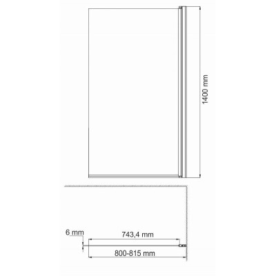 Душевая шторка матовое стекло 80х140см Wasserkraft Berkel 48P01-80R Matt glass