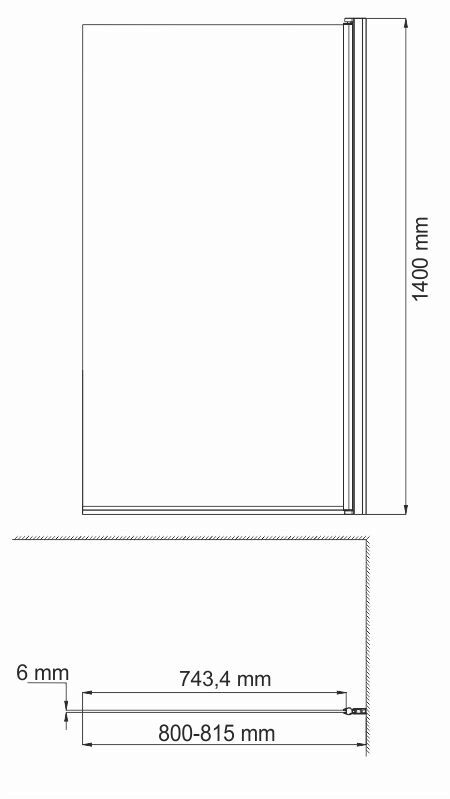 Душевая шторка матовое стекло 80х140см Wasserkraft Berkel 48P01-80R Matt glass