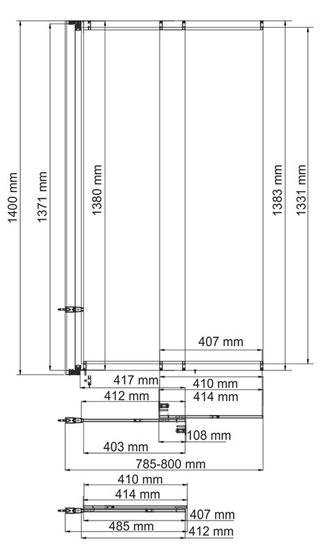 Душевая шторка 80х140см Wasserkraft Main 41S02-80
