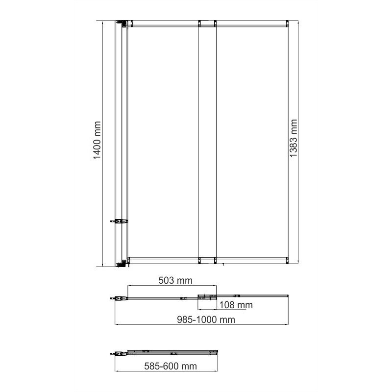 Душевая шторка 100х140см Wasserkraft Main 41S02-100