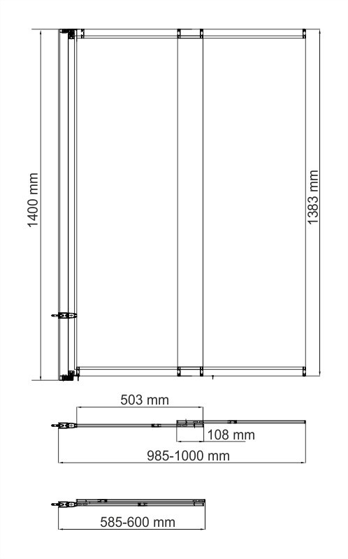 Душевая шторка 100х140см Wasserkraft Main 41S02-100