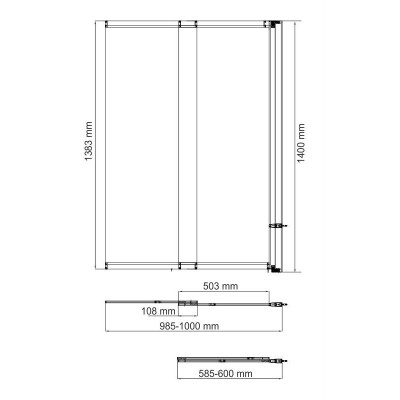 Душевая шторка матовое стекло 100х140см Wasserkraft Main 41S02-100R Matt glass