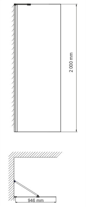 Душевая перегородка 100х200см WasserKraft Aller 10H10-RP100 Fixed