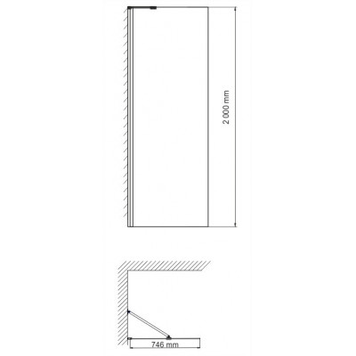 Душевая перегородка 80х200см WasserKraft Aller 10H06-RP80 Fixed