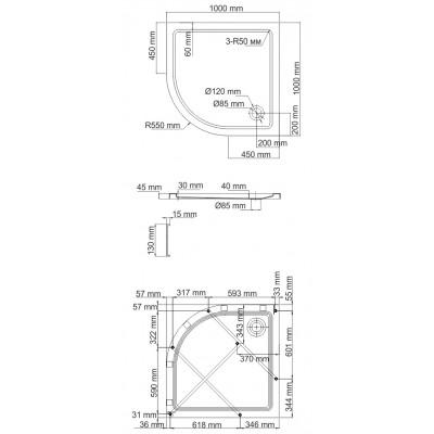 Душевой поддон 100x100x17.5см WasserKraft Isen 26T23