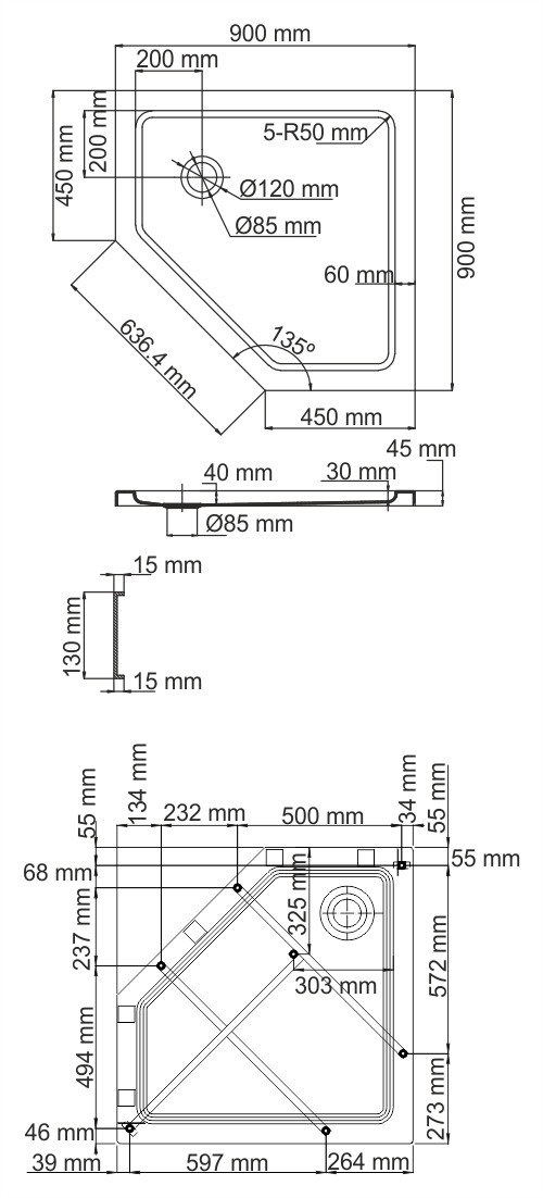 Душевой поддон 90x90x17.5см WasserKraft Isen 26T11