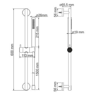 Стойка для душа хром WasserKRAFT A142