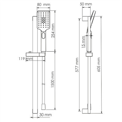 Стойка для душа хром WasserKRAFT A145