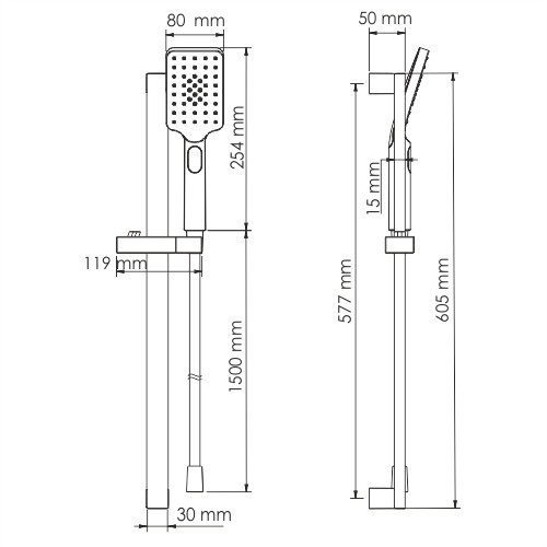 Стойка для душа хром WasserKRAFT A145