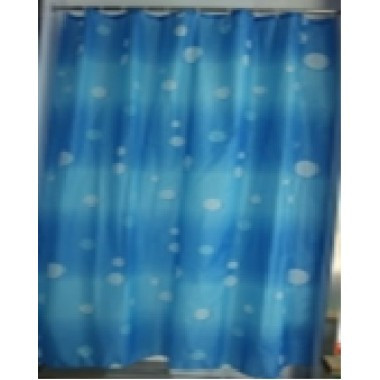 Шторка для ванной ECO (арт. 1388) 170х200 без колец голубая (PL) Zalel