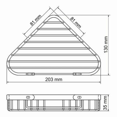 Полка металлическая угловая белая WasserKRAFT K-733WHITE