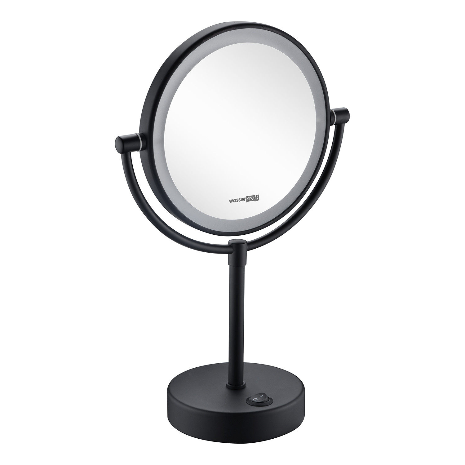 Зеркало с подсветкой двухстороннее чёрное WasserKRAFT K-1005BLACK