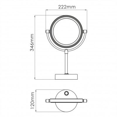 Зеркало с подсветкой двухстороннее чёрное WasserKRAFT K-1005BLACK