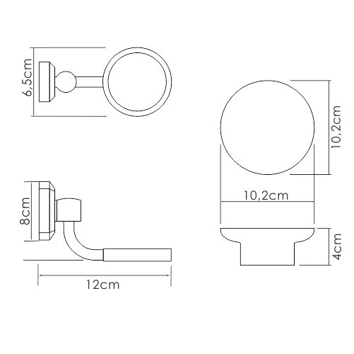 Мыльница фарфоровая хром WasserKraft K-28129