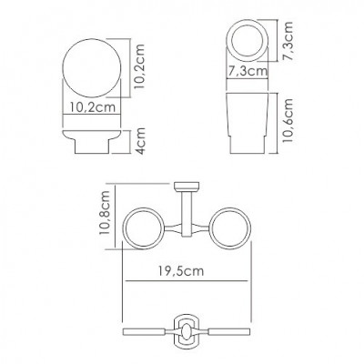Держатель мыльницы и дозатора фарфоровый хром WasserKRAFT K-28126