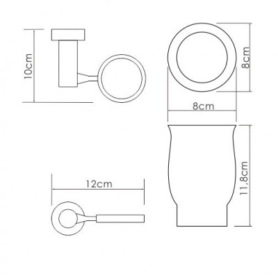 Подстаканник фарфоровый хром WasserKRAFT K-24228