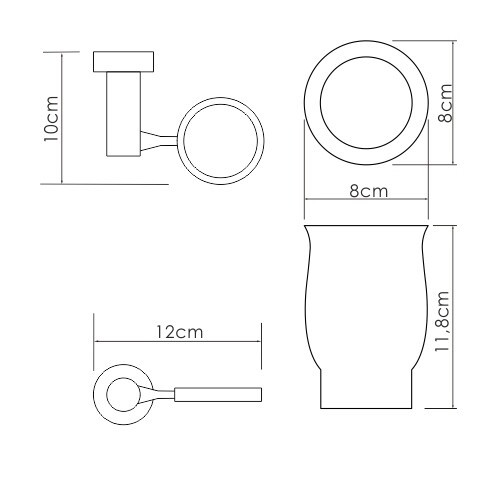 Подстаканник фарфоровый хром WasserKRAFT K-24228