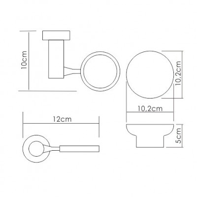 Мыльница фарфоровая хром WasserKraft K-24229