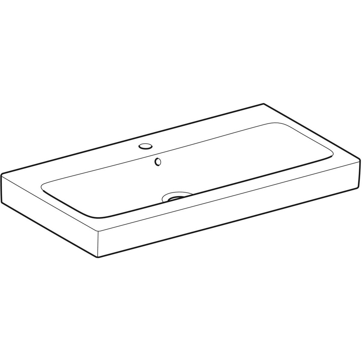 Раковина Geberit iCon 90x48.5см, отверстие под смеситель по центру, перелив на виду, Белый 124090000