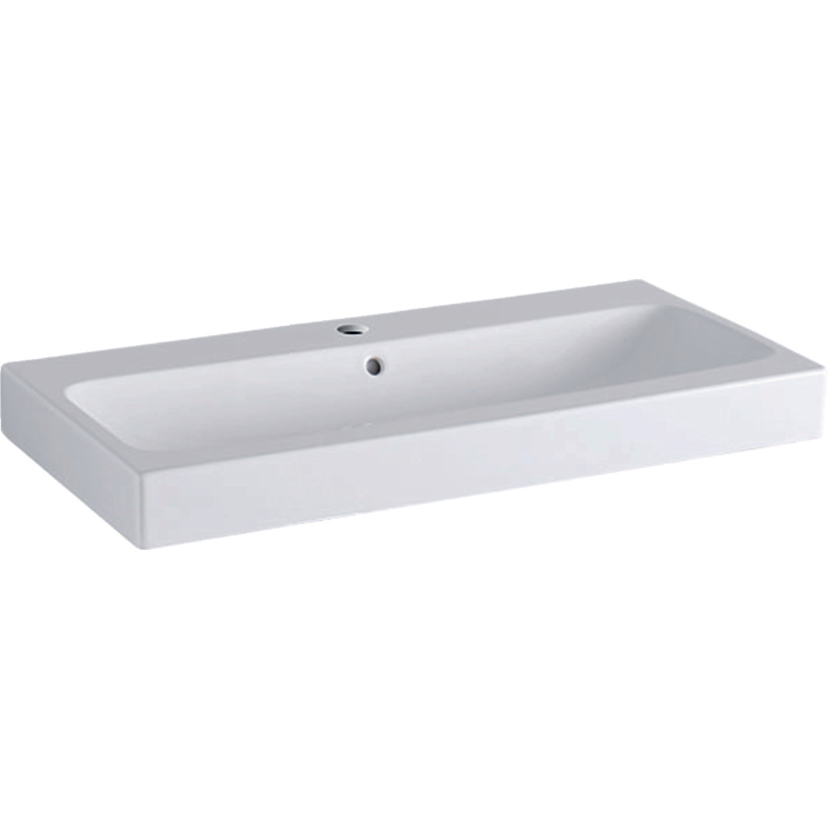 Раковина Geberit iCon 90x48.5см, отверстие под смеситель по центру, перелив на виду, Белый 124090000