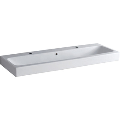 Раковина Geberit iCon 120x48.5см, отверстие под смеситель левое и правое, перелив на виду, Белый 124020000