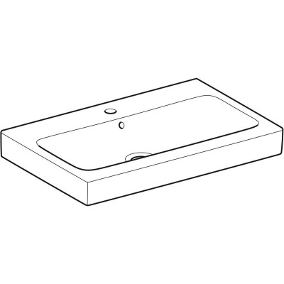 Раковина Geberit iCon 75x48.5см, отверстие под смеситель по центру, перелив на виду, Белый 124075000