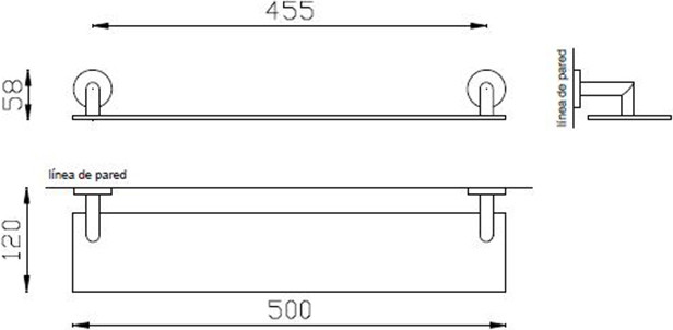 Полка для ванны стеклянная Nofer 16515.S