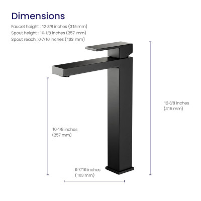 Смеситель для раковины чёрный Timo Selene 3061/03F