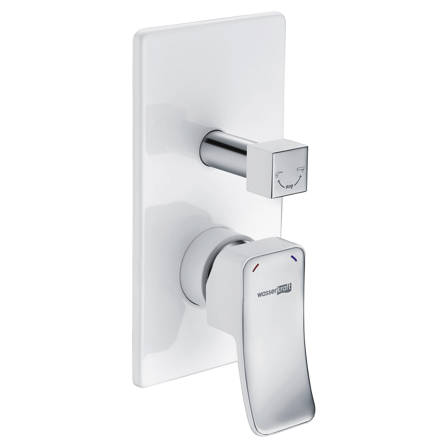 Смеситель для ванны и душа WasserKRAFT Aller 10641WHITE