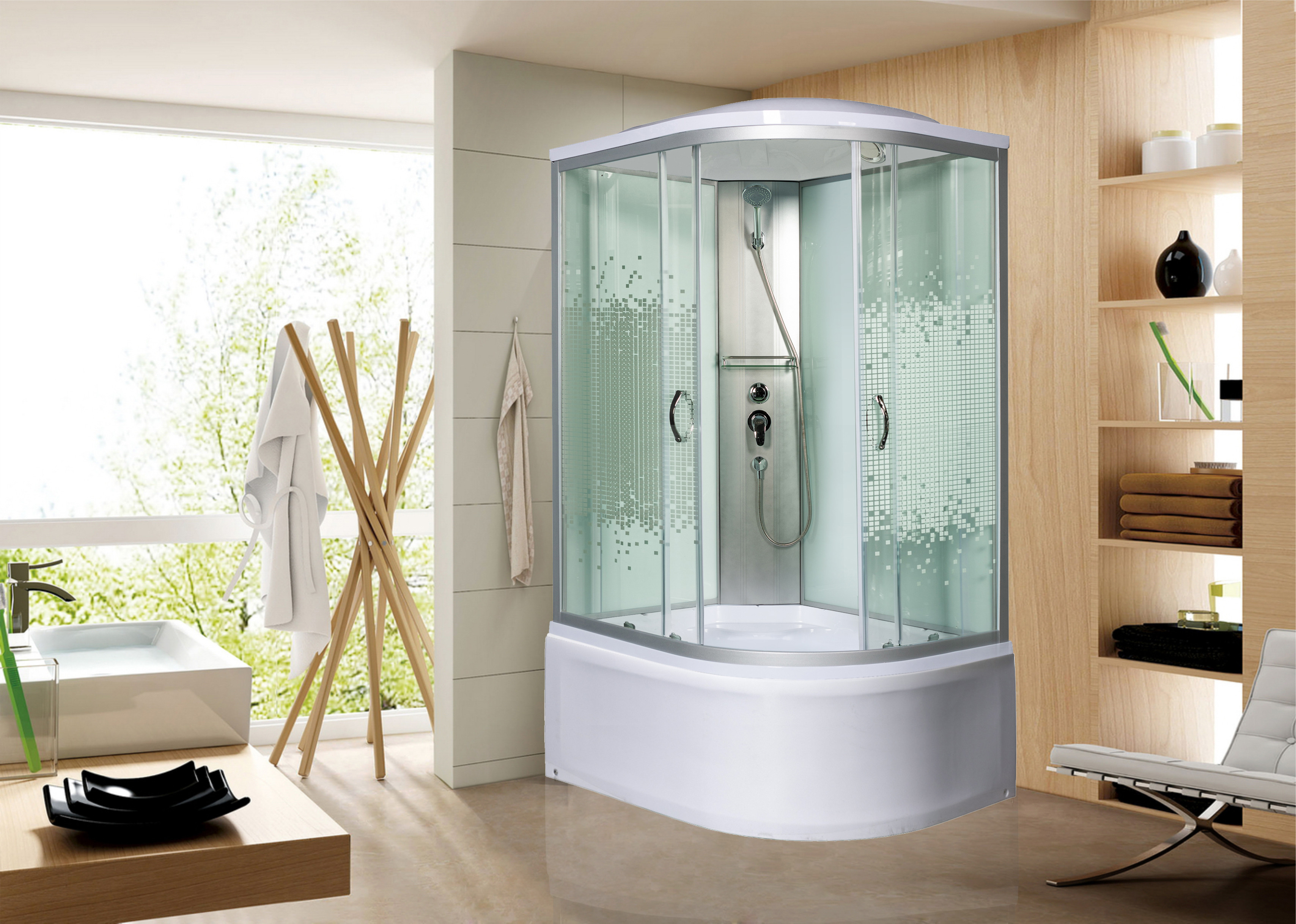 Душевая кабина левая 120х90х210 см МОНОМАХ 120/90/44 С МЗ L